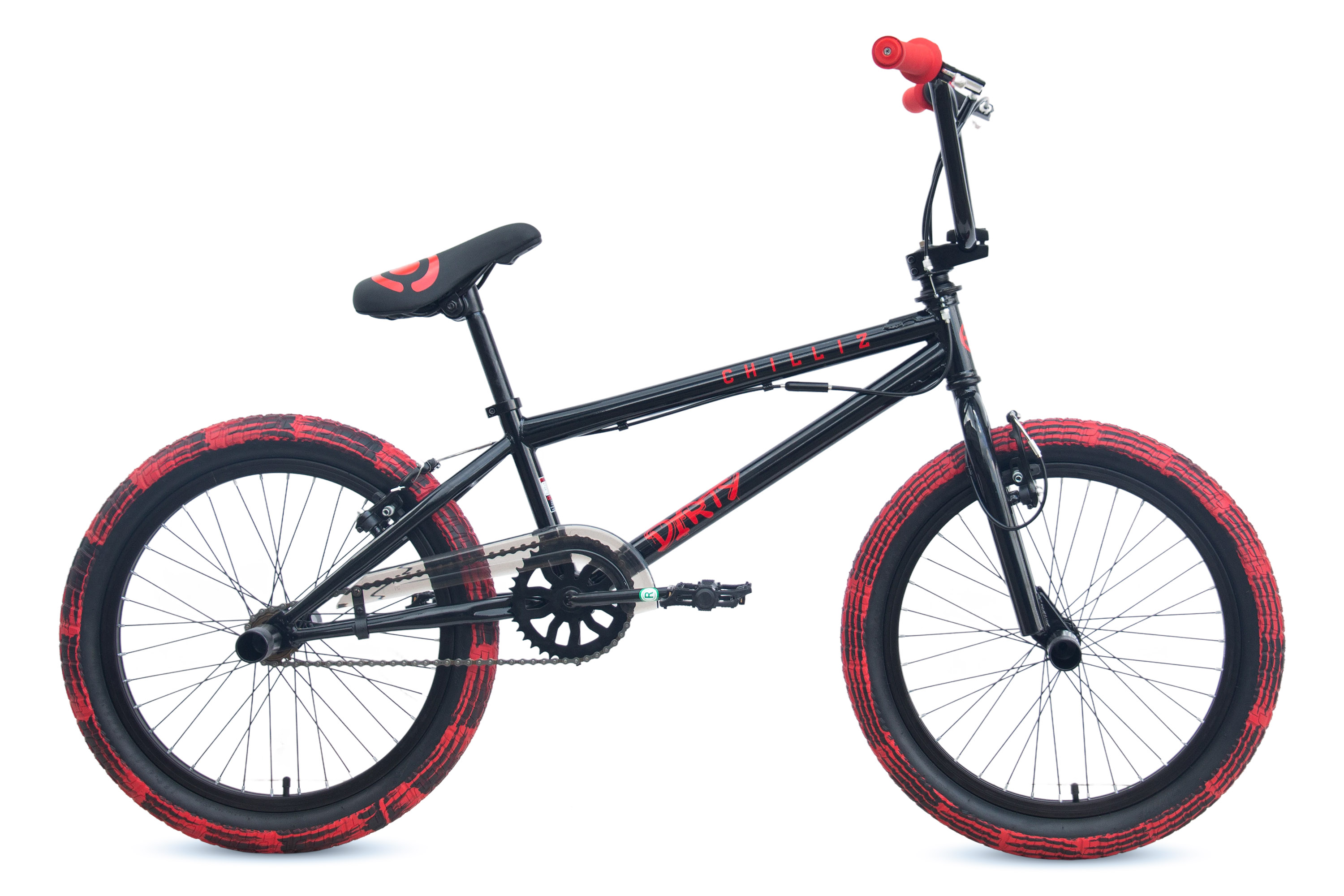 BMX 自転車 ブラック/レッド 20インチ CHILLIZ BMX Freestyle 20 inch XB.02 black-red kids adults V-brake
