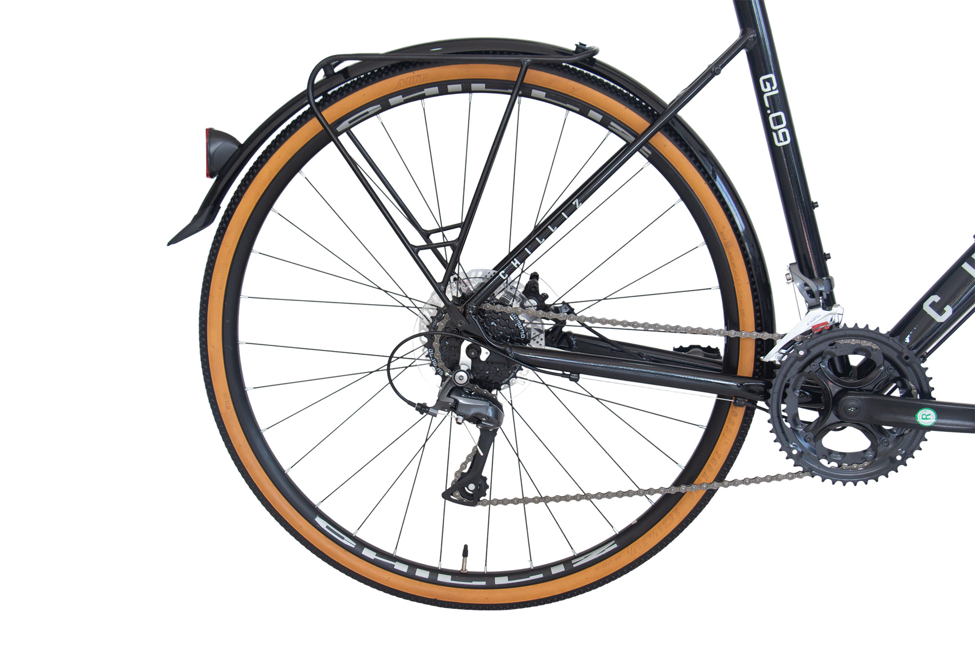 CHILLIZ gravel bike 28 inch GL.09 glossy black frame height 54 cm 16 gears mechanical disc brake fenders – Bild 5
