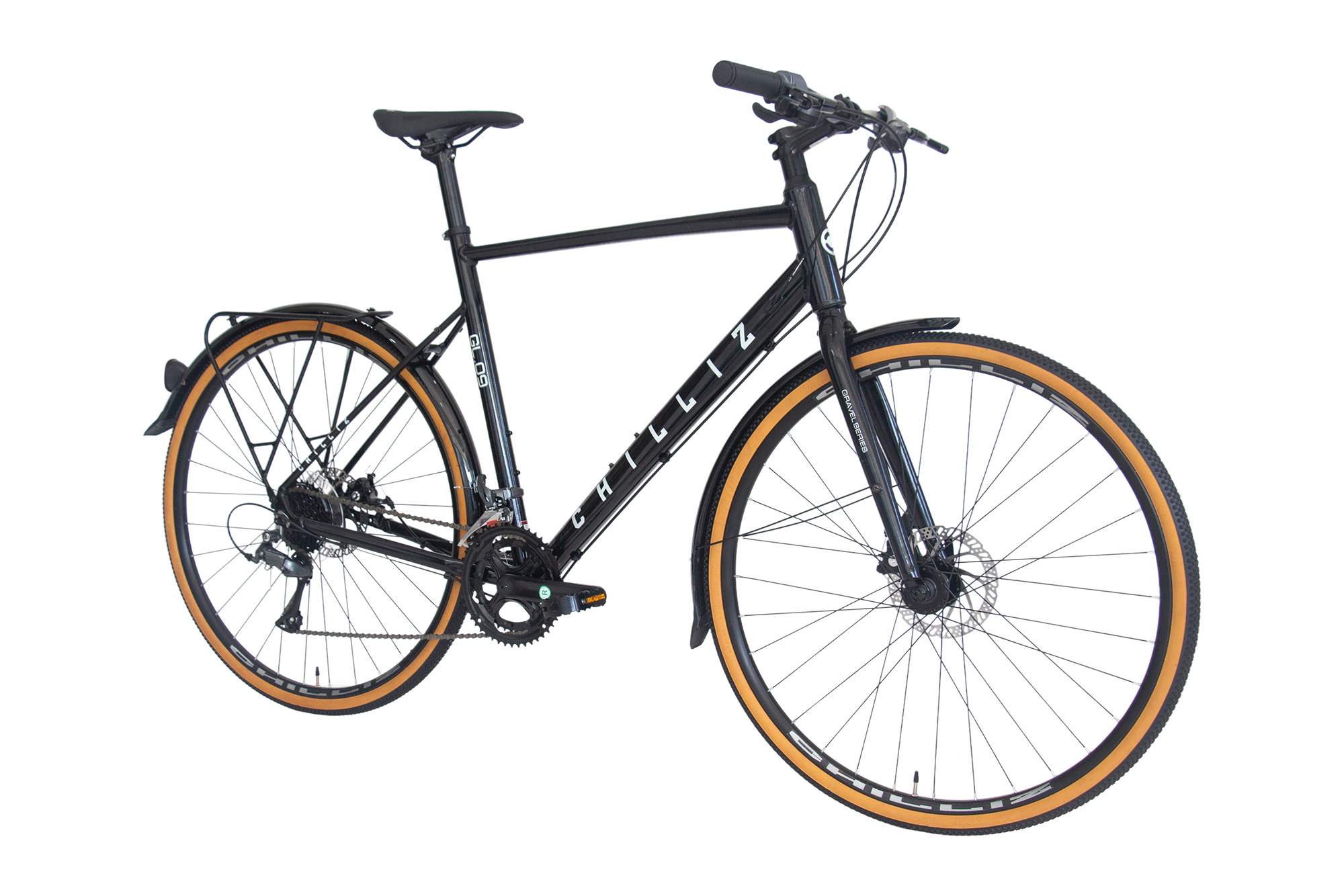 CHILLIZ gravel bike 28 inch GL.09 glossy black frame height 54 cm 16 gears mechanical disc brake fenders – Bild 2