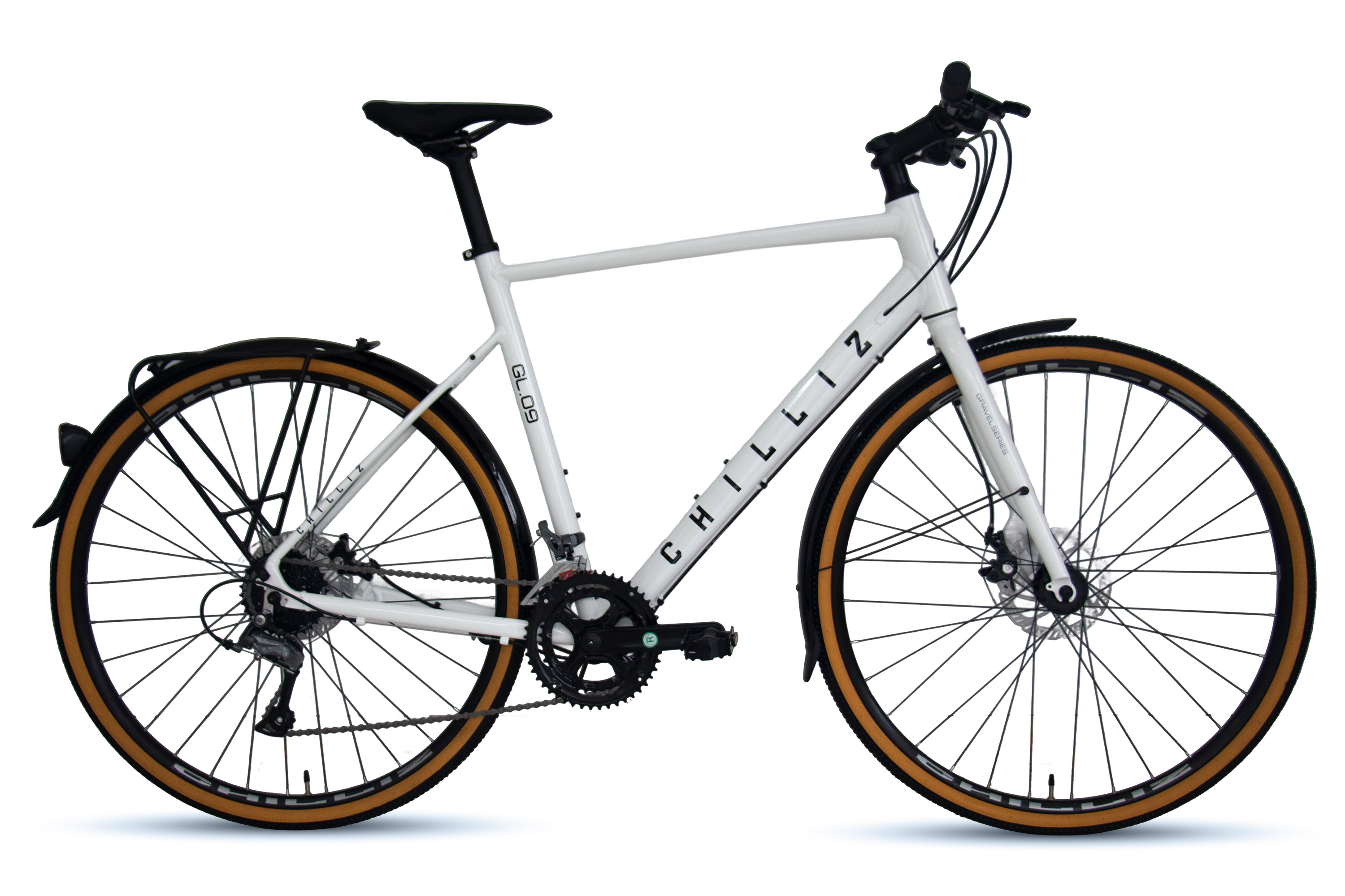 CHILLIZ Gravelbike 28 Zoll GL.09 wei&szlig;-gl&auml;nzend Rahmenh&ouml;he 54 cm 16 G&auml;nge mech. Scheibenbremse Schutzbleche – Bild 1