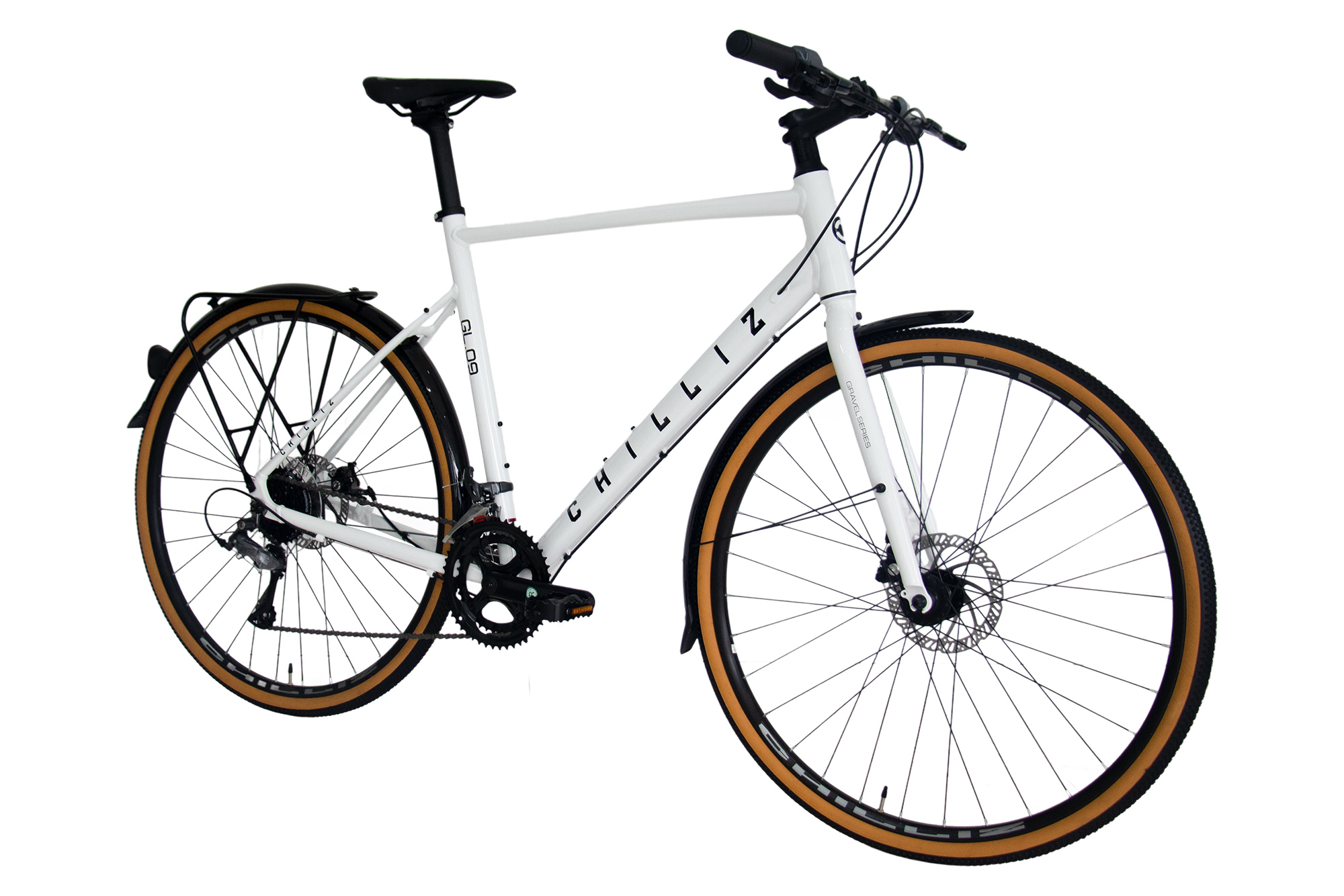 Gravelbike 28 Zoll wei&szlig;-gl&auml;nzend 16 G&auml;nge CHILLIZ GL.09 – Bild 2