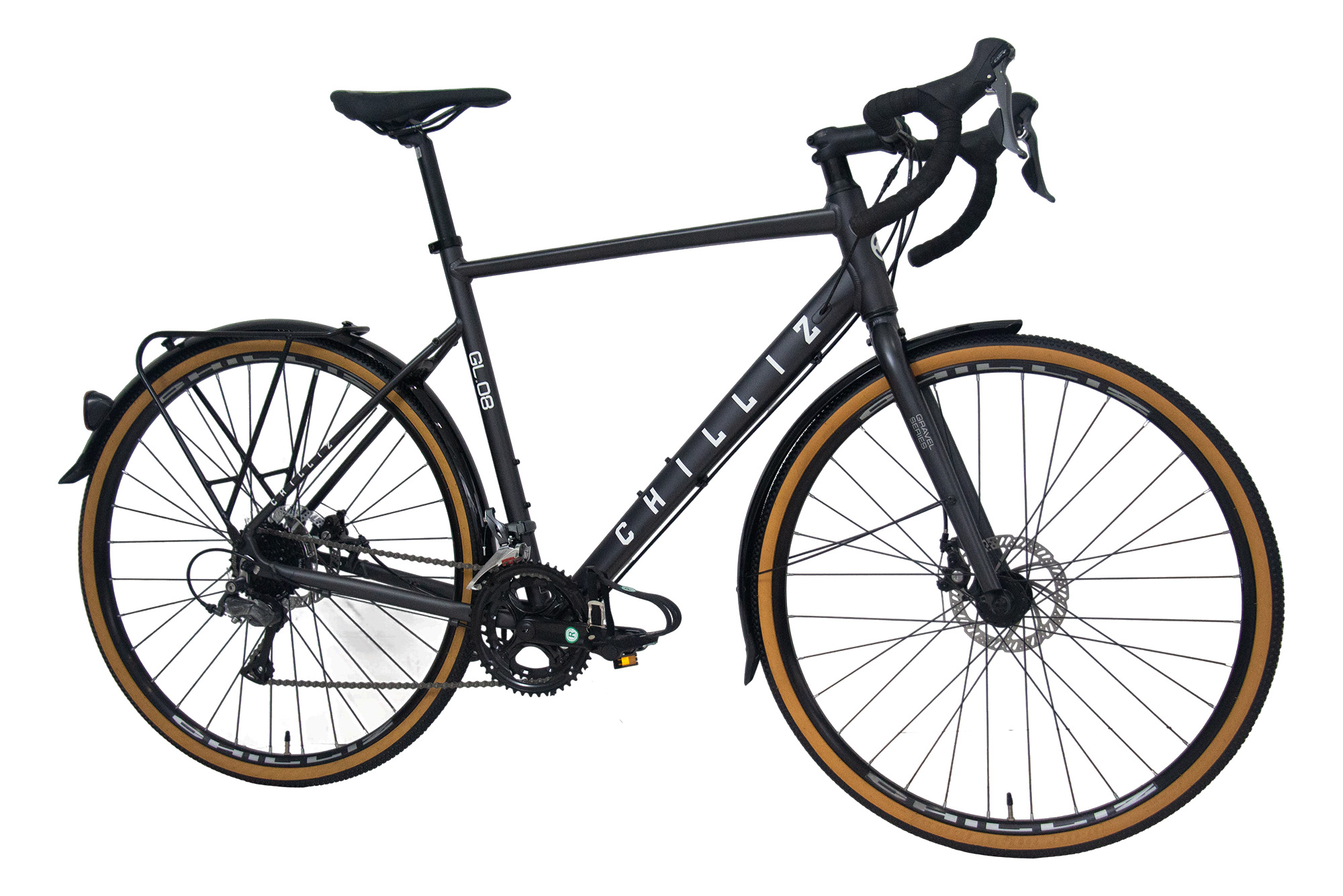 CHILLIZ Gravelbike 28 Zoll GL.08 schwarz-matt Rahmenh&ouml;he 54 cm 16 G&auml;nge mech. Scheibenbremse Schutzbleche – Bild 2