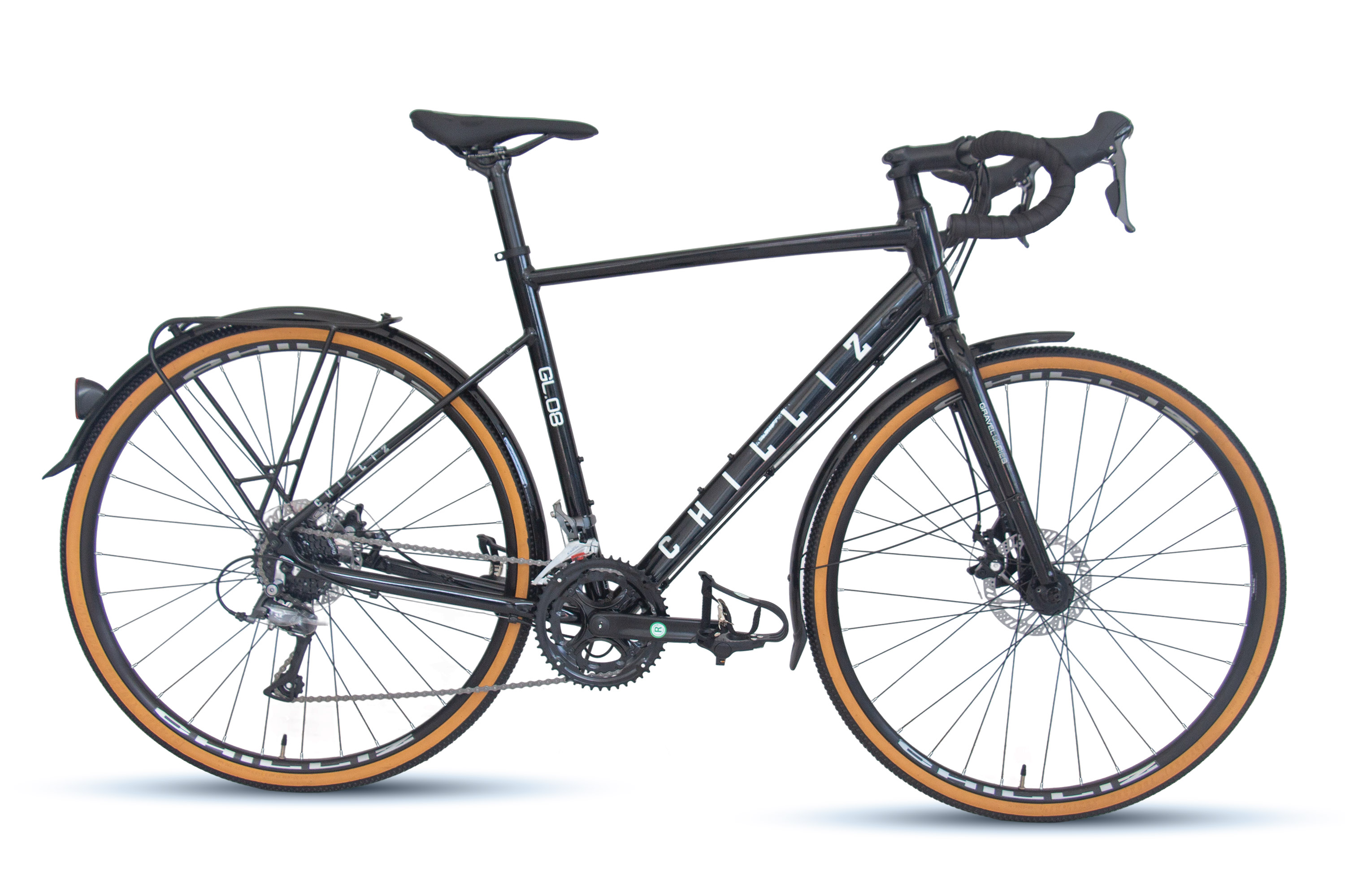 CHILLIZ Gravelbike 28 Zoll GL.08 schwarz-gl&auml;nzend 16 G&auml;nge mech. Scheibenbremse Schutzbleche – Bild 1