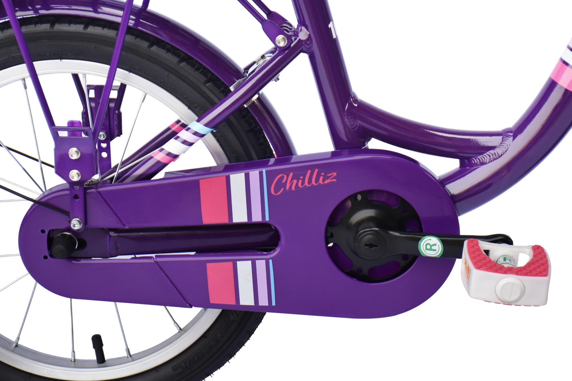 CHILLIZ Kinderfahrrad 16 Zoll CHD.01 lila Rahmenh&ouml;he 25,5 cm Alurahmen – Bild 4