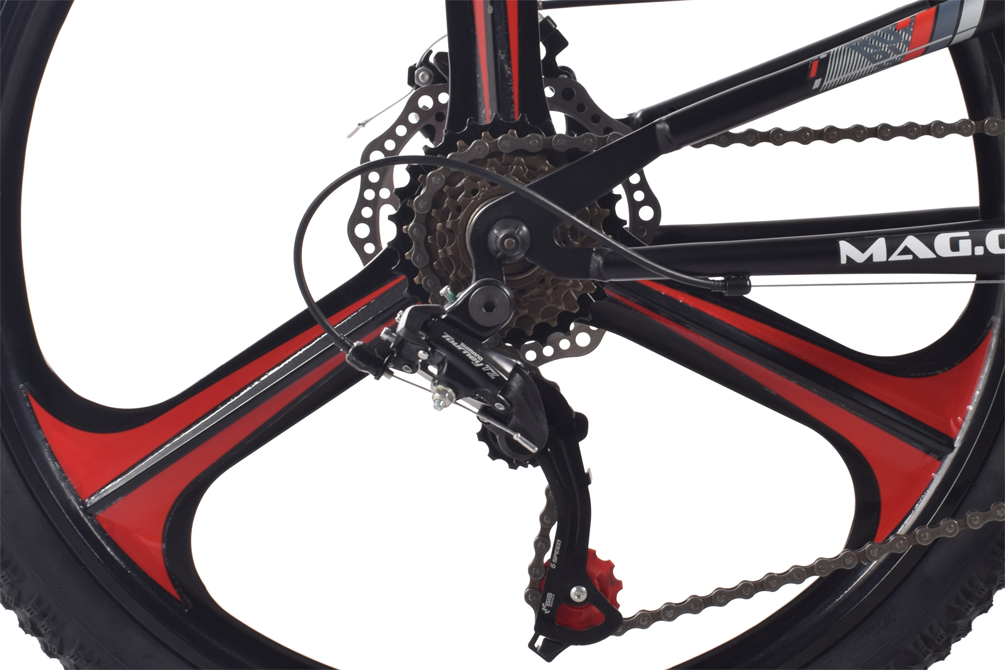 CHILLIZ children&rsquo;s bike fully 24 inch MAG.01 black-red frame height 38 cm 18 gears mag wheel mechanical disc brake – Bild 3