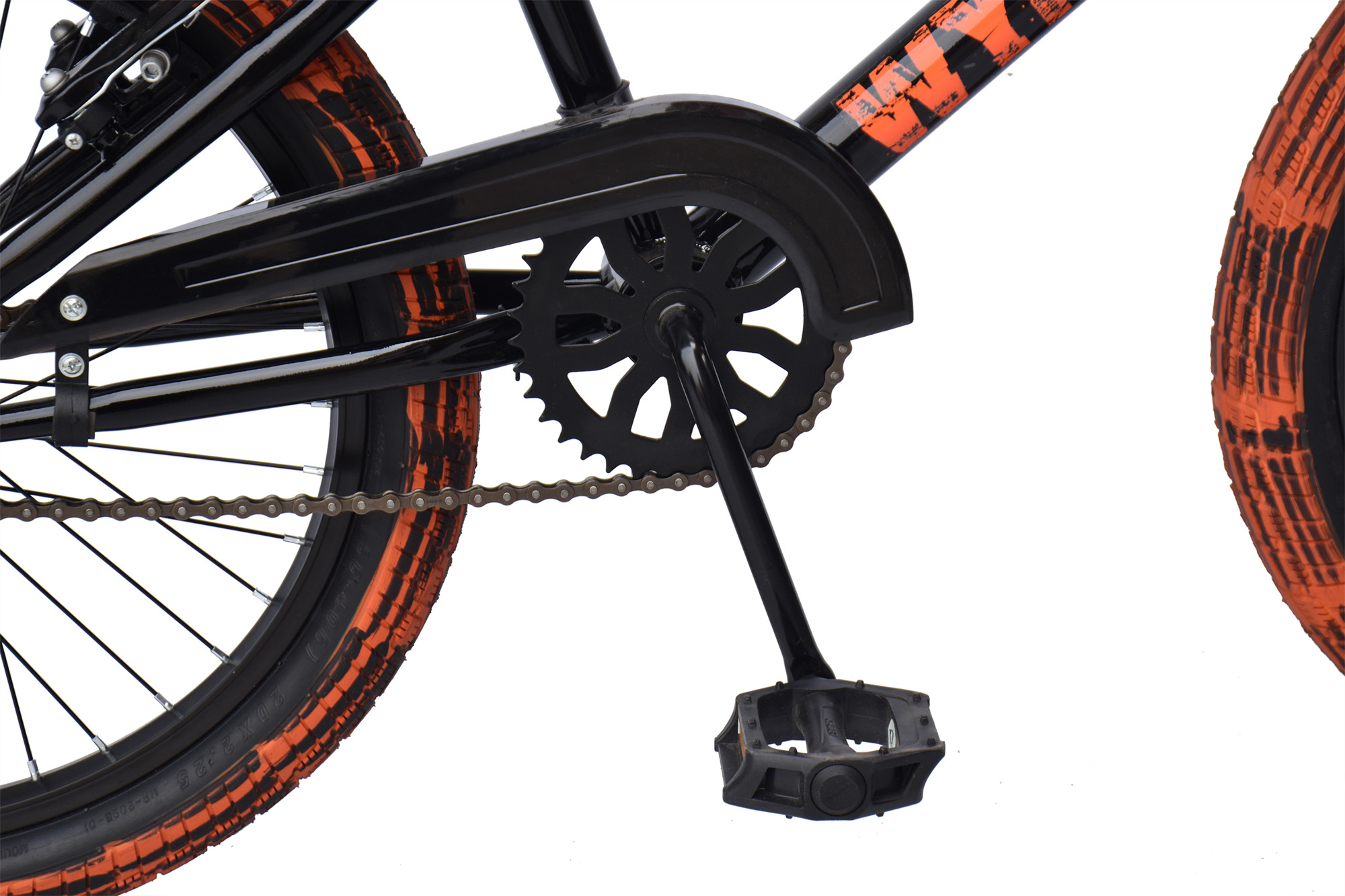 WYNN BMX Freestyle 20 Zoll DIRTY schwarz-orange Rahmenh&ouml;he 28 cm Kinder Erwachsene V-Brake – Bild 4
