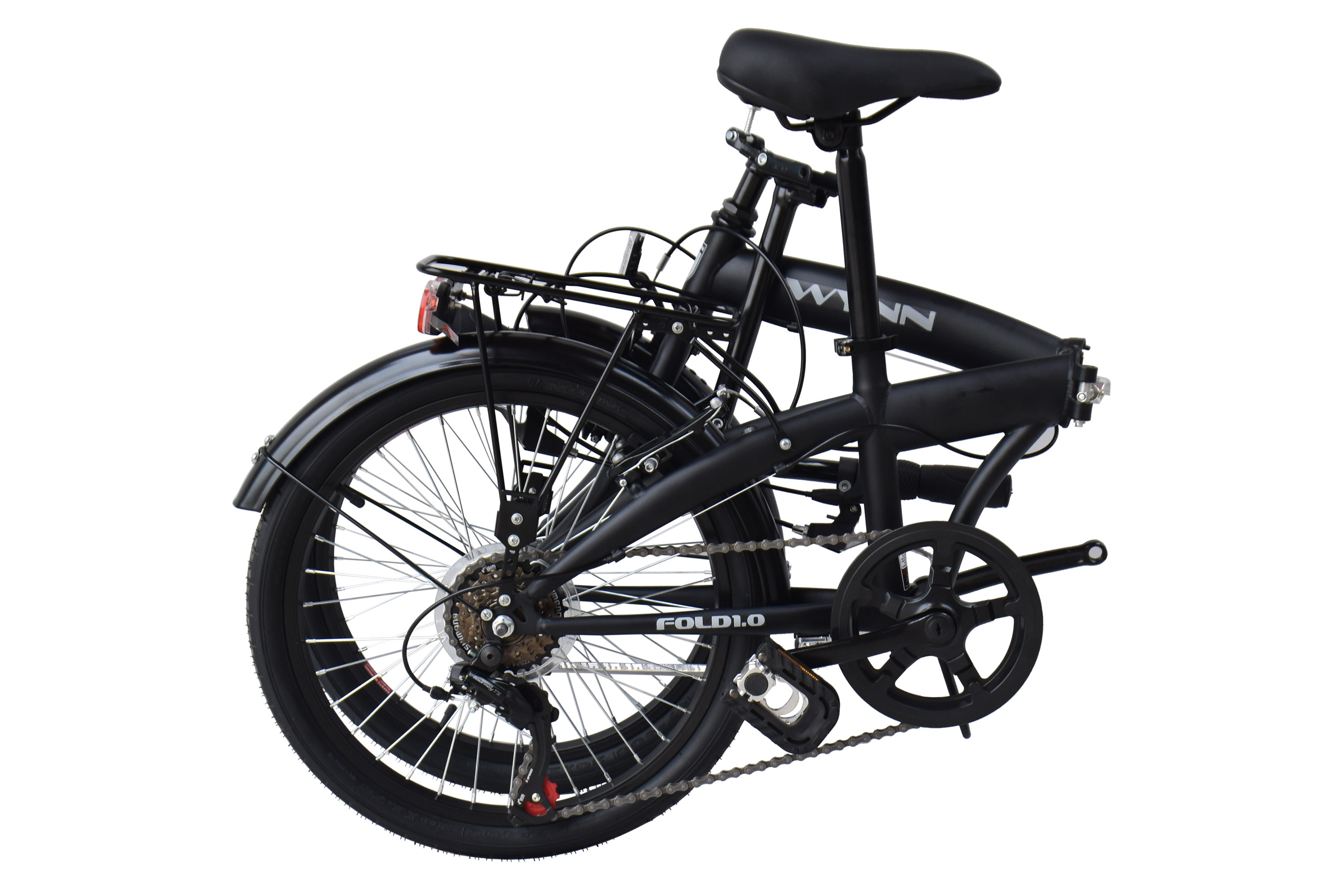 WYNN Faltrad 20 Zoll FOLD1.0 schwarz Rahmenh&ouml;he 27 cm Klapprad 6 G&auml;nge V-Brake – Bild 2