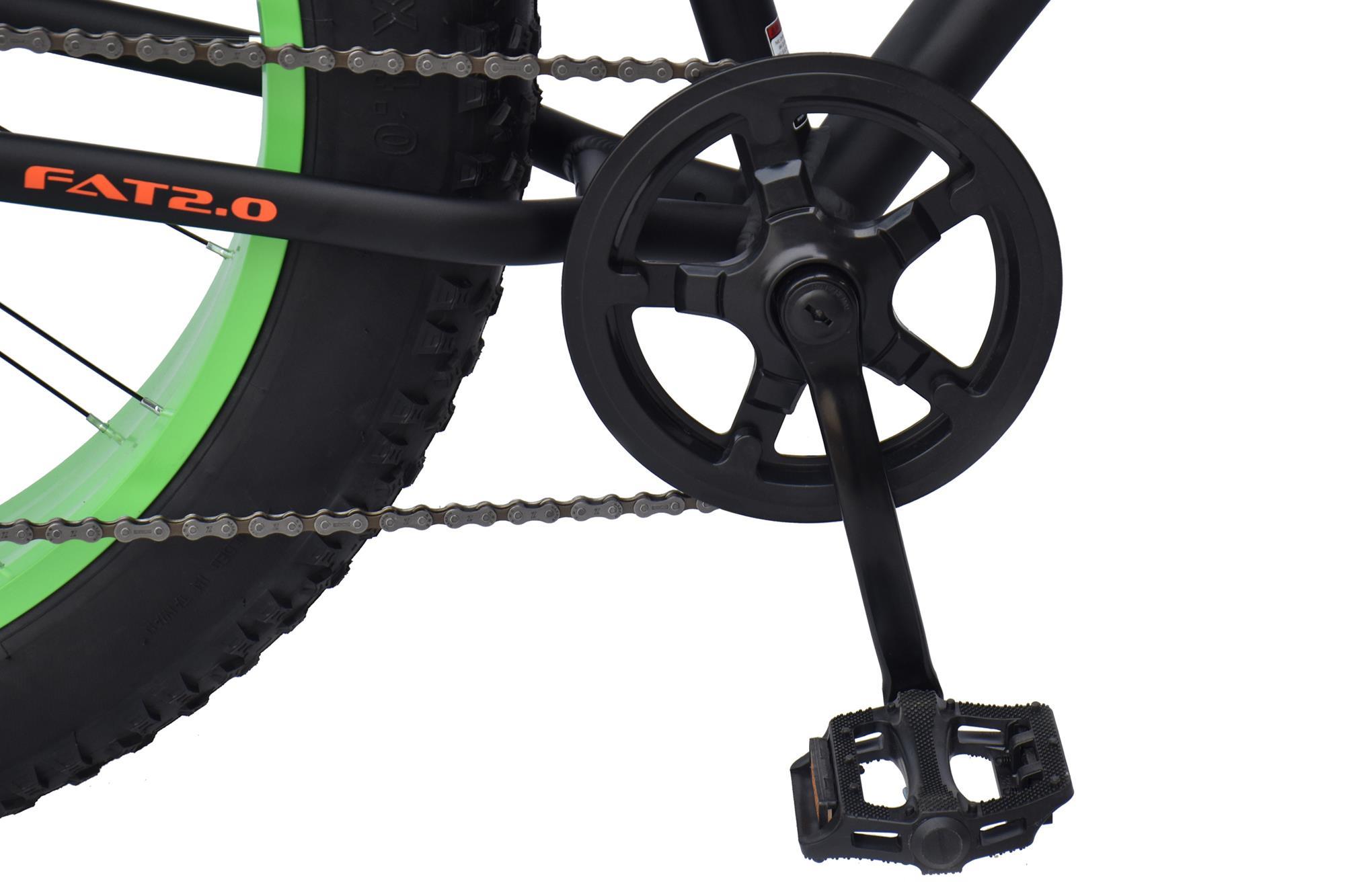 WYNN Fatbike 26 Zoll FAT2.0 schwarz-gr&uuml;n-orange Rahmenh&ouml;he 46 cm 7 G&auml;nge mech. Scheibenbremse – Bild 4