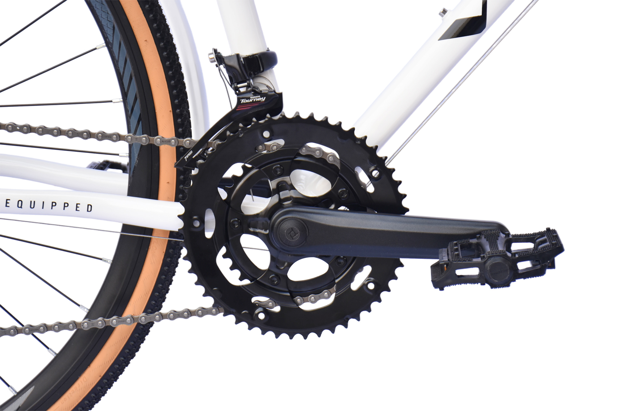 WYNN Gravelbike 28 Zoll GRL1.1 wei&szlig; 14 G&auml;nge Gep&auml;cktr&auml;ger Schutzbleche – Bild 4