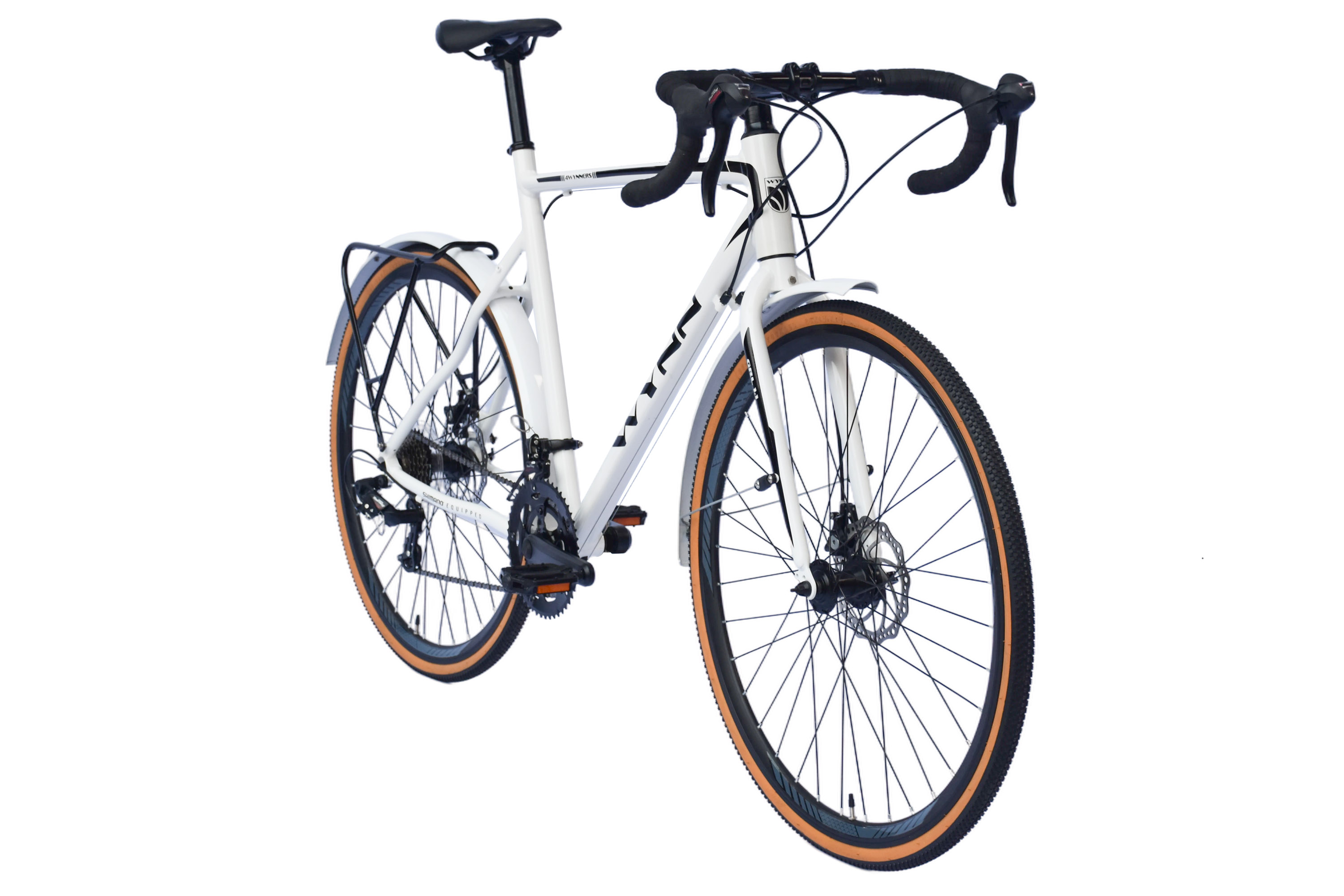 WYNN Gravelbike 28 Zoll GRL1.1 wei&szlig; Rahmenh&ouml;he 56 cm 14 G&auml;nge Gep&auml;cktr&auml;ger Schutzbleche – Bild 2