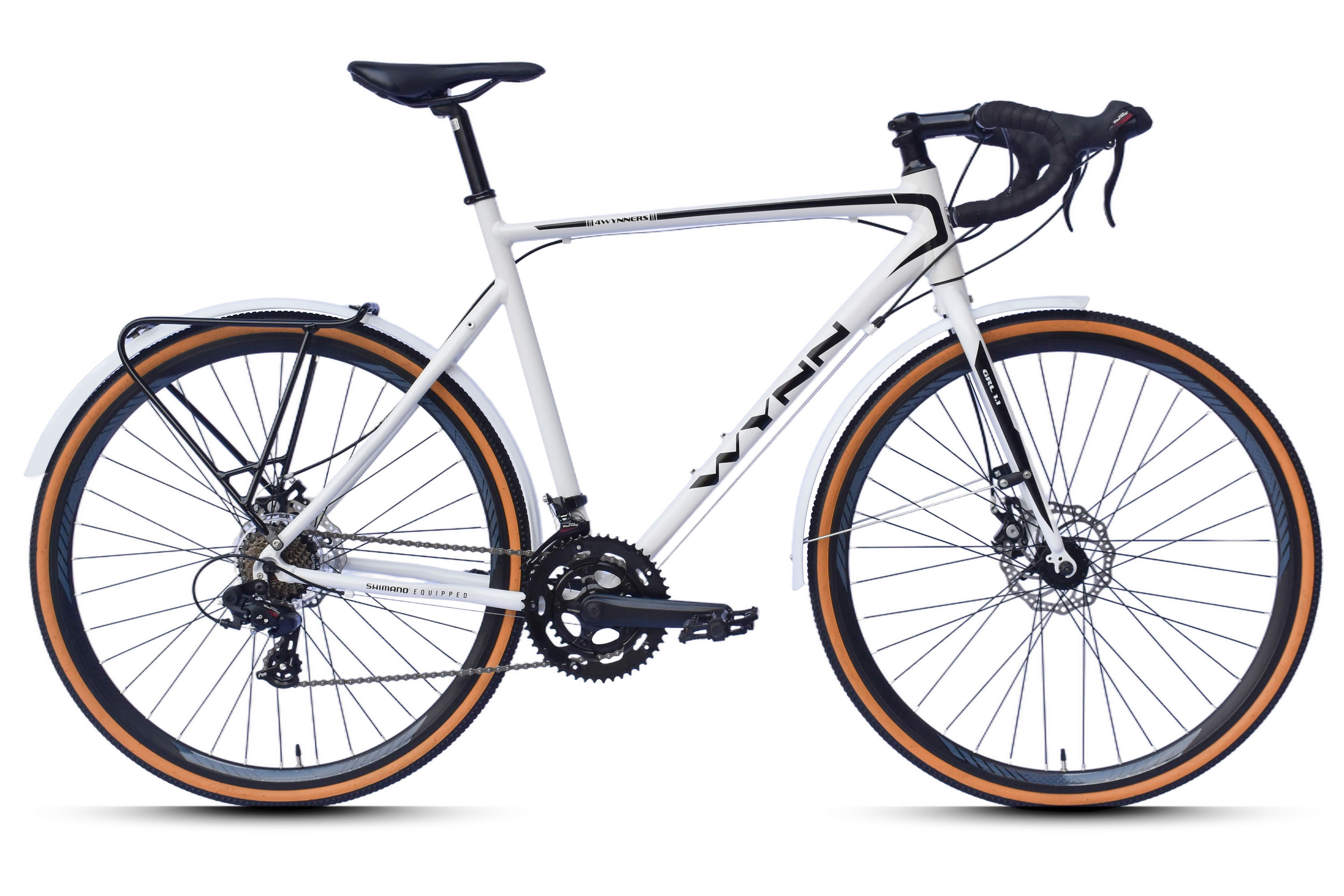 WYNN Gravelbike 28 Zoll GRL1.1 wei&szlig; Rahmenh&ouml;he 60 cm 14 G&auml;nge Gep&auml;cktr&auml;ger Schutzbleche – Bild 1