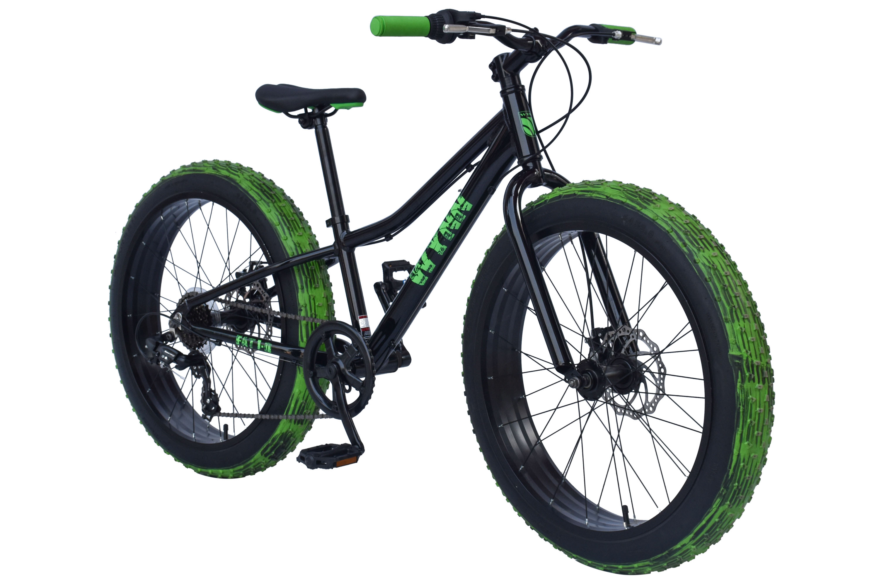 WYNN Fatbike 24 Zoll FAT1.0 Rahmenh&ouml;he 30 cm Kinder 7 G&auml;nge mech. Scheibenbremse – Bild 2