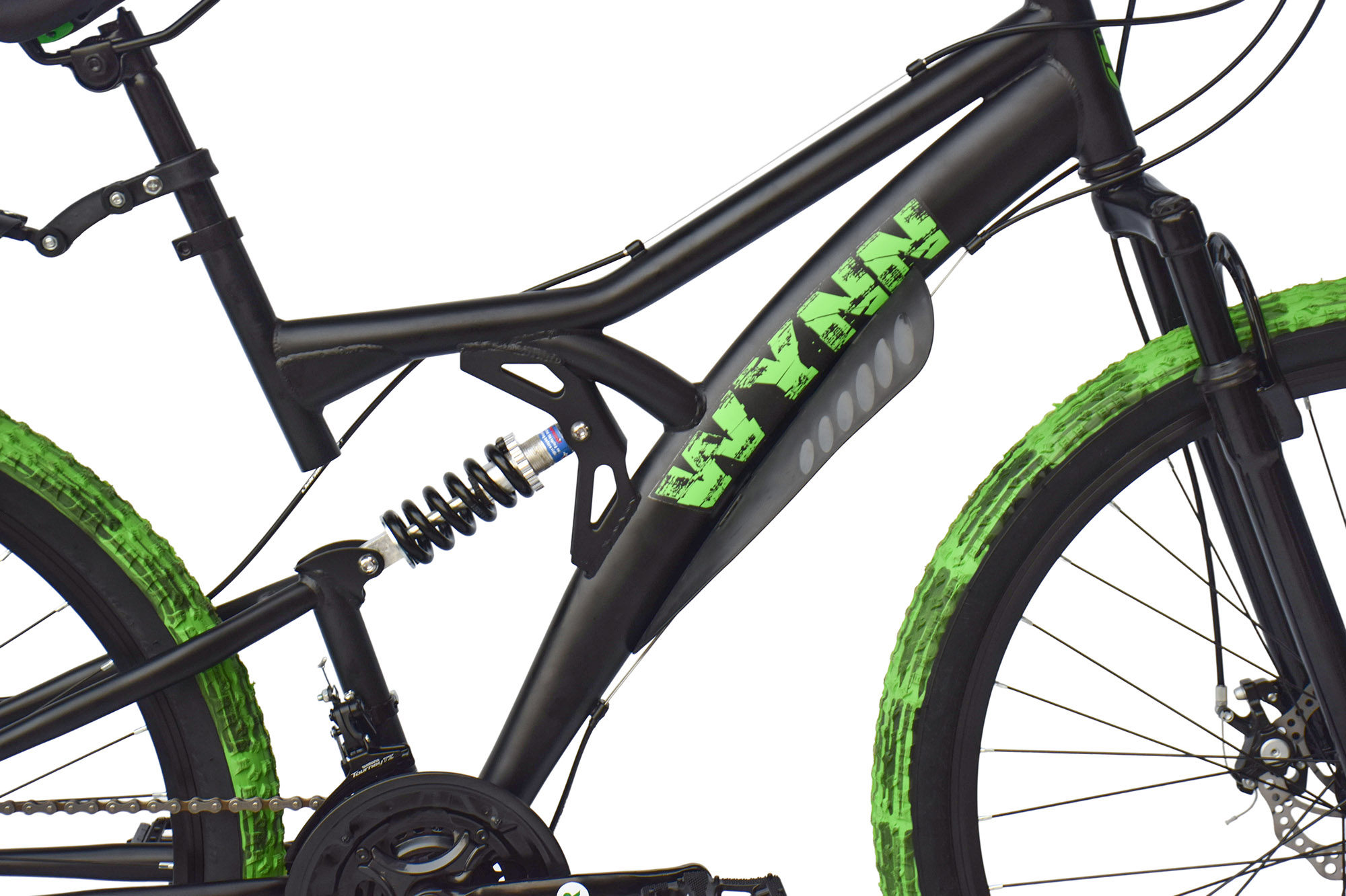 Wynn full suspension mountain bike 27.5 inch FLY1.0 black-green frame size 46 cm 21 gears – Bild 2