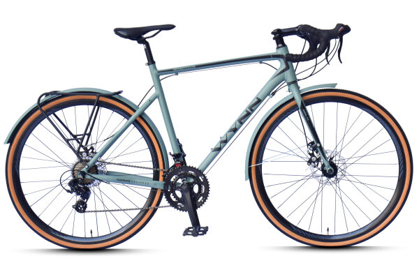WYNN Gravelbike 28 Zoll GRL1.1 grün Rahmenhöhe 58 cm 14 Gänge Gepäckträger Schutzbleche