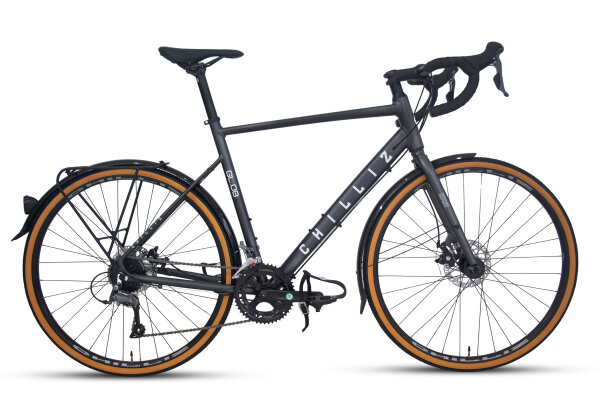 CHILLIZ Gravelbike 28 Zoll GL.08 grau Rahmenhöhe 57 cm 16 Gänge mech. Scheibenbremse Schutzbleche