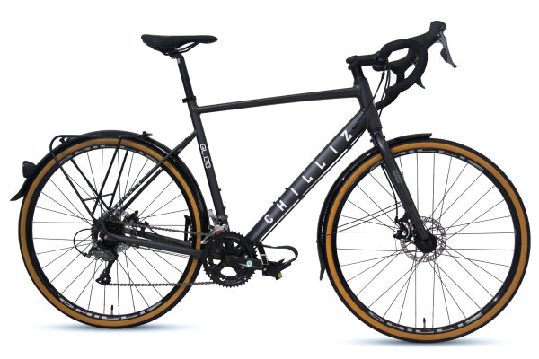 CHILLIZ Gravelbike 28 Zoll GL.08 schwarz-matt Rahmenhöhe 54 cm 16 Gänge mech. Scheibenbremse Schutzbleche